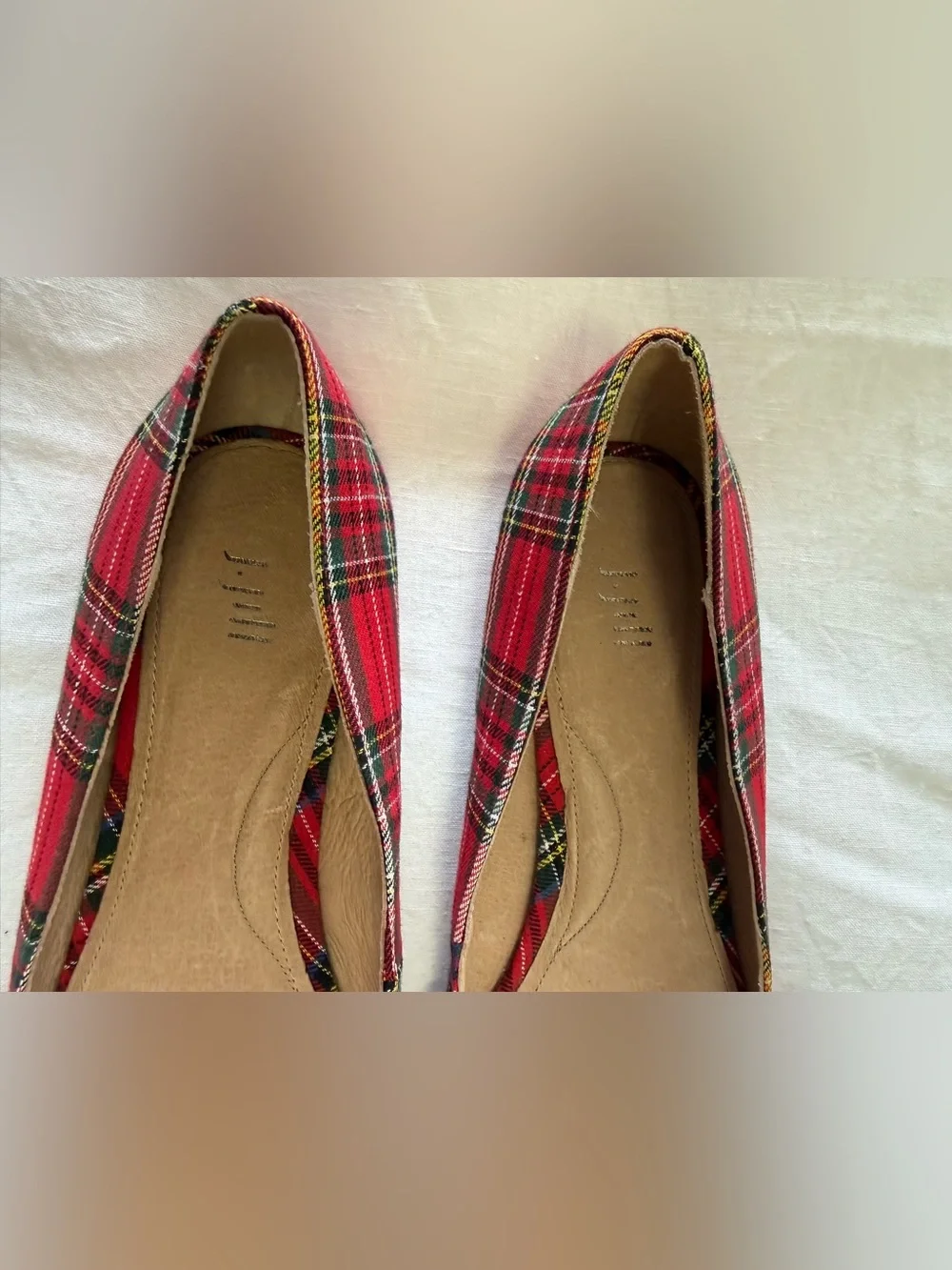J. Jill | Woman’s 9.5 | Red Simone Tartan Plaid Flats | Bows Preppy Slip On